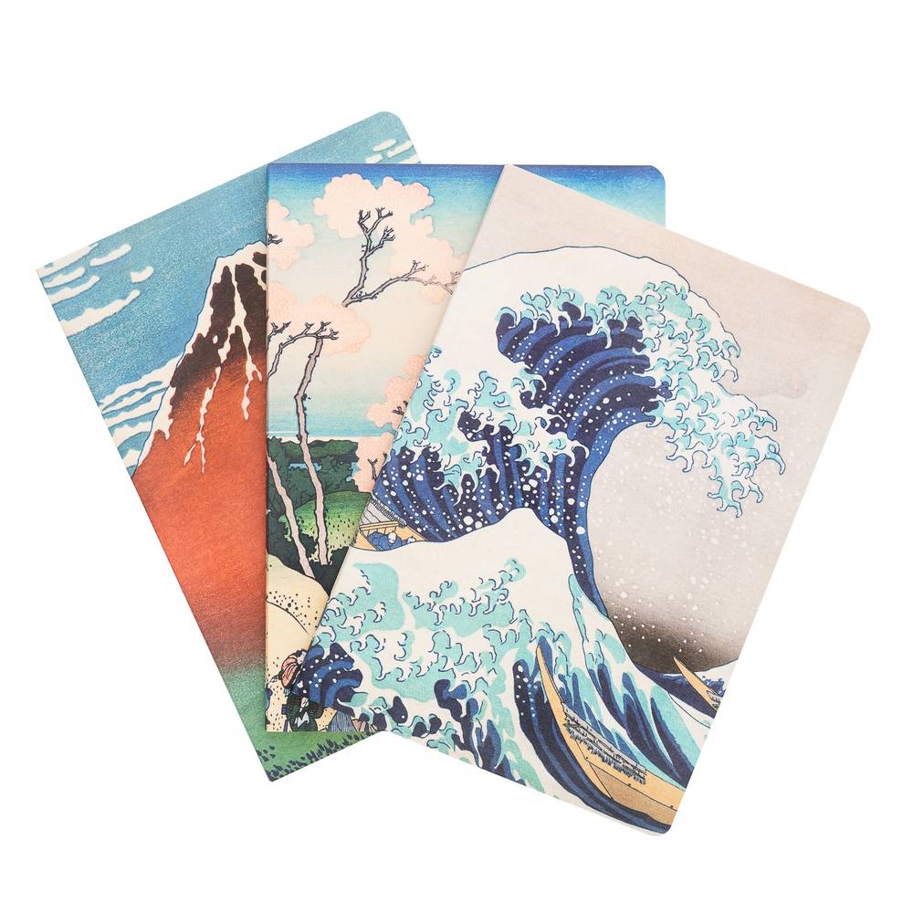 Grupo Erik Hokusai - The Great Wave Of Kanagawa Hokusai Pack Of 3 A5 Carnet de notes - Multicolore
